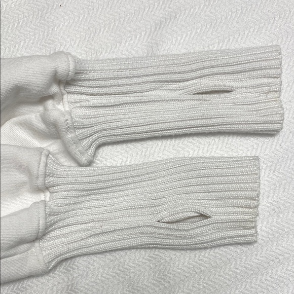 BUCKETLIST Sweatshirt Quarter Snap Ribbed Detail Front Pocket White Size Medium - Picture 7 of 11